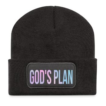 God's Plan - Beanie recyclé à patch - charbon - Devant