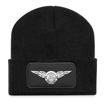 GDR flames crest 1c - Beanie recyclé à patch - noir - Devant