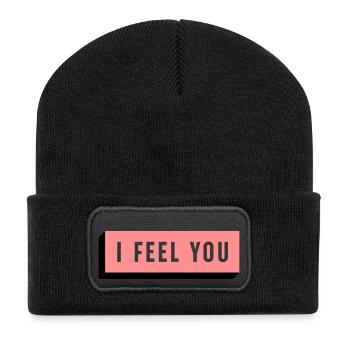 I FEEL YOU - Recycelte Patch Beanie - Schwarz - Vorne