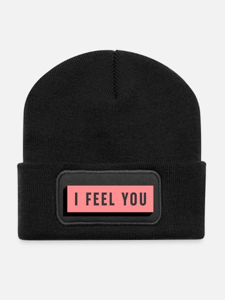 I FEEL YOU - Recycelte Patch Beanie - Schwarz