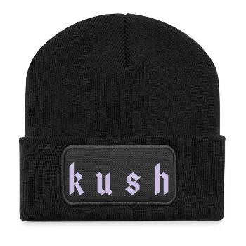KUSH - Recycelte Patch Beanie - Schwarz - Vorne