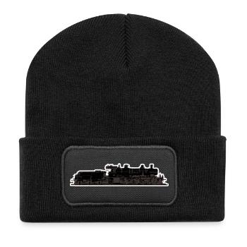 Lokomotive Zug - Recycelte Patch Beanie - Schwarz - Vorne