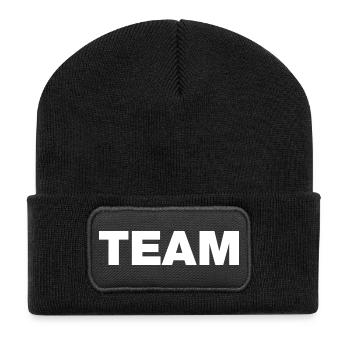 Équipe (blanc) - Beanie recyclé à patch - noir - Devant