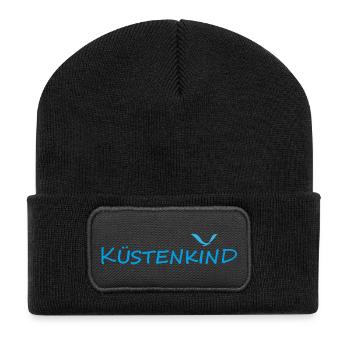 KÜSTENKIND - Recycelte Patch Beanie - Schwarz - Vorne