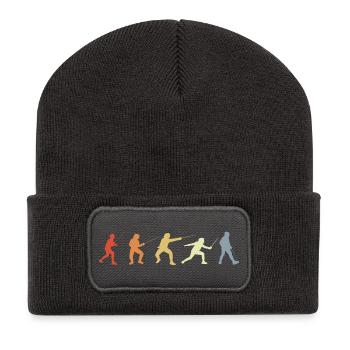 Fechter Positionen - Recycelte Patch Beanie - Dunkelgrau - Vorne