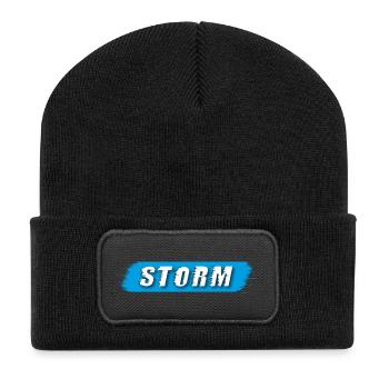 Storm claim - timeless Design - Recycelte Patch Beanie - Schwarz - Vorne