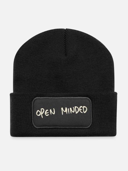 Open minded - Recycelte Patch Beanie - Schwarz