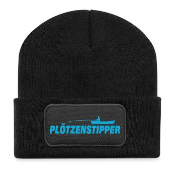 PLÖTZENSTIPPER - Recycelte Patch Beanie - Schwarz - Vorne