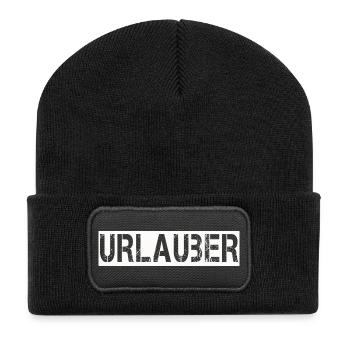 URLAUBER - Recycelte Patch Beanie - Schwarz - Vorne