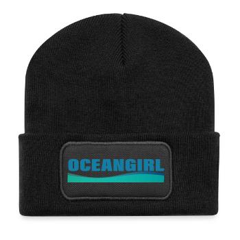 FILLE OCÉAN - Beanie recyclé à patch - noir - Devant