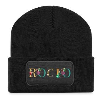 ROCIO name decorated with flowers - Recycled Patch Beanie - black - Front