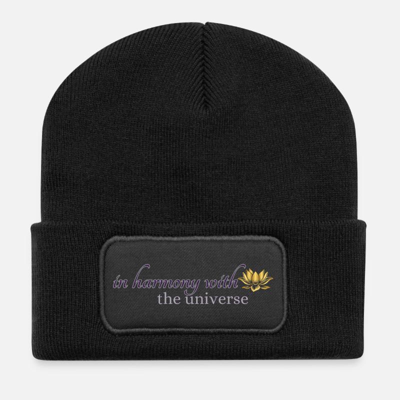 in harmony with the universe - Recycled Patch Beanie - black