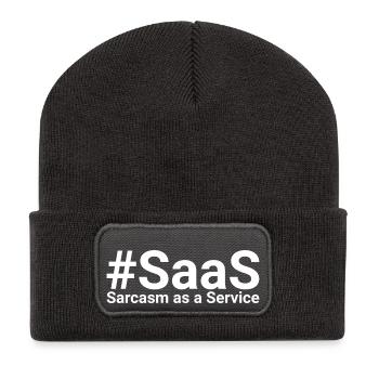 Sassy as a Service SaaS - Recycelte Patch Beanie - Dunkelgrau - Vorne