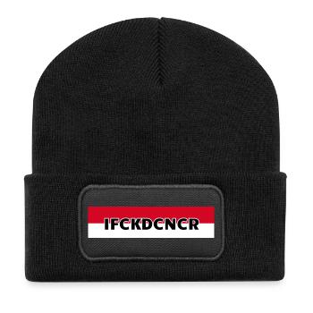 I FUCKED CANCER - Breast Ring - Recycled Patch Beanie - black - Front