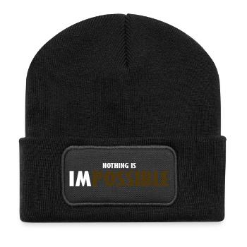 NO THING IS IMPOSSIBLE - Recycled Patch Beanie - black - Front