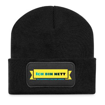 Funny design - Recycled Patch Beanie - black - Front