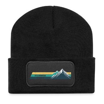 Sommet de la montagne Surmontez-le - Beanie recyclé à patch - noir - Devant
