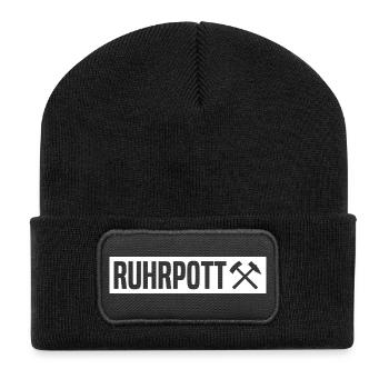 Ruhrpott - Ruhr Pott - Zeche - Zollverein - NRW - Recycelte Patch Beanie - Schwarz - Vorne