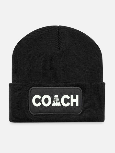 Entraîneur de badminton - Beanie recyclé à patch - noir