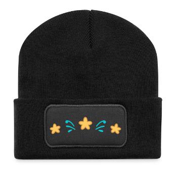 Éclats d'Étoiles Aqua - Beanie recyclé à patch - noir - Devant