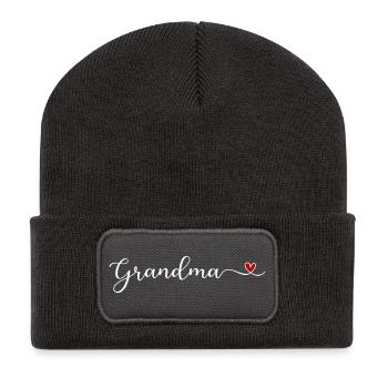 Grand-mère - Beanie recyclé à patch - charbon - Devant