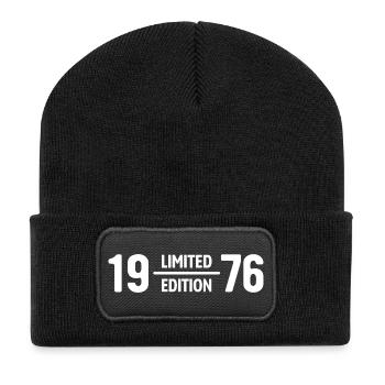 Limited Edition 1976 Birthday Gift - Recycled Patch Beanie - black - Front