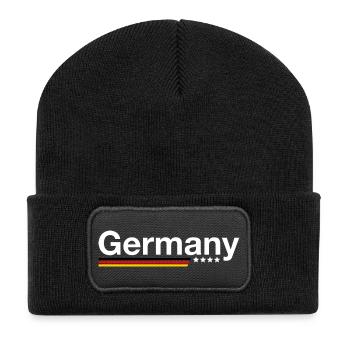 Germany - Recycelte Patch Beanie - Schwarz - Vorne