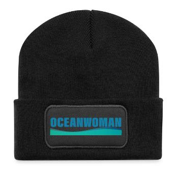 OCEANWOMAN - Recycelte Patch Beanie - Schwarz - Vorne