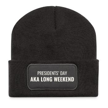 Presidents' Day, auch bekannt als Langes Wochenende, - Recycelte Patch Beanie - Dunkelgrau - Vorne