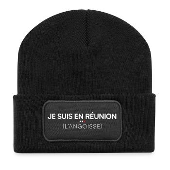 Je suis en réunion humour bureau - Beanie recyclé à patch - noir - Devant