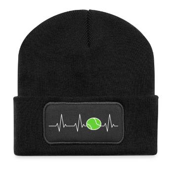 Balle de tennis Heartbeat Tennis - Beanie recyclé à patch - noir - Devant