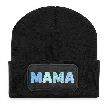 Idée de cadeau patchwork pour maman pour la fête des mères - Beanie recyclé à patch - noir - Devant
