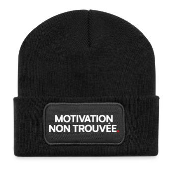Motivation non trouvée - Beanie recyclé à patch - noir - Devant