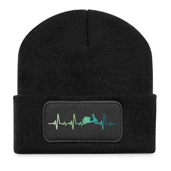 Scooter battement de coeur cyclomoteur roller - Beanie recyclé à patch - noir - Devant