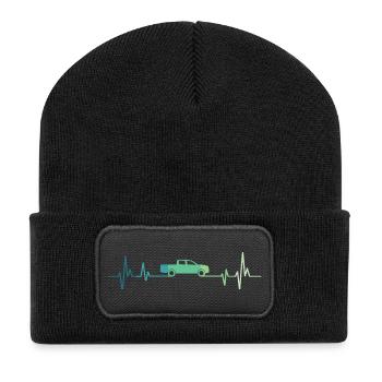 Pick-up Herzschlag-Geländewagen - Recycelte Patch Beanie - Schwarz - Vorne