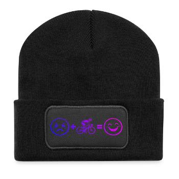 Gift idea for a road bike with road bike - Recycled Patch Beanie - black - Front