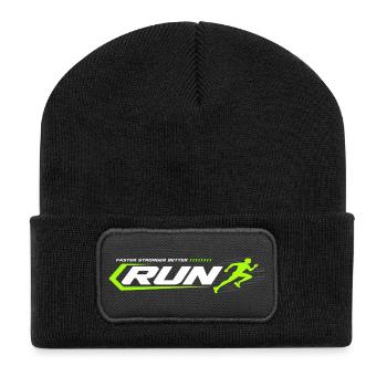 RUN Sprint Neon Racing Logo - Recycled Patch Beanie - black - Front