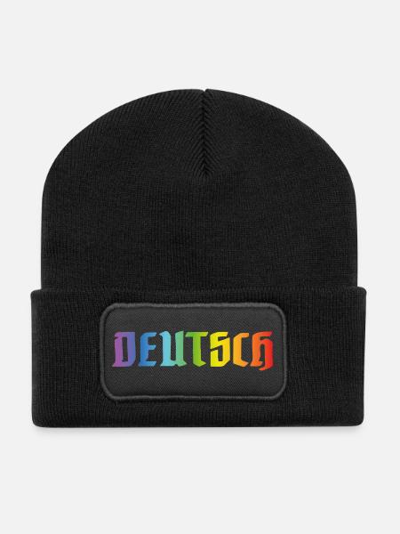 DEUTSCH PRIDE - Recycelte Patch Beanie - Schwarz