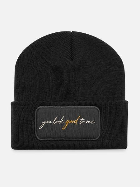 You look good to me - vintage jazz lettering - Recycelte Patch Beanie - Schwarz