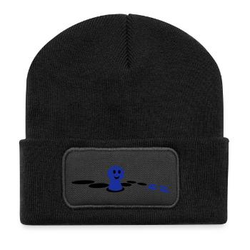 Brettspiel - Recycelte Patch Beanie - Schwarz - Vorne