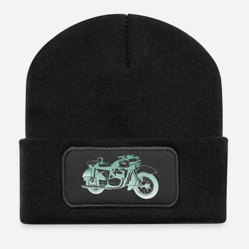 MZ ES 250 Doppelport - Recycelte Patch Beanie - Schwarz