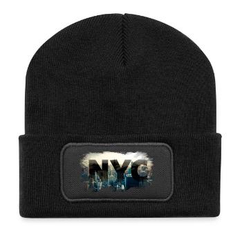 nyc New York City - Stadt - Recycelte Patch Beanie - Schwarz - Vorne