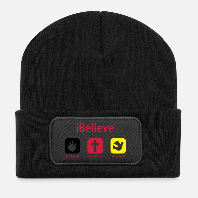 iBelieve - Jesus Shirt (UK) - Recycelte Patch Beanie - Schwarz