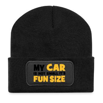 small car - Recycelte Patch Beanie - Schwarz - Vorne