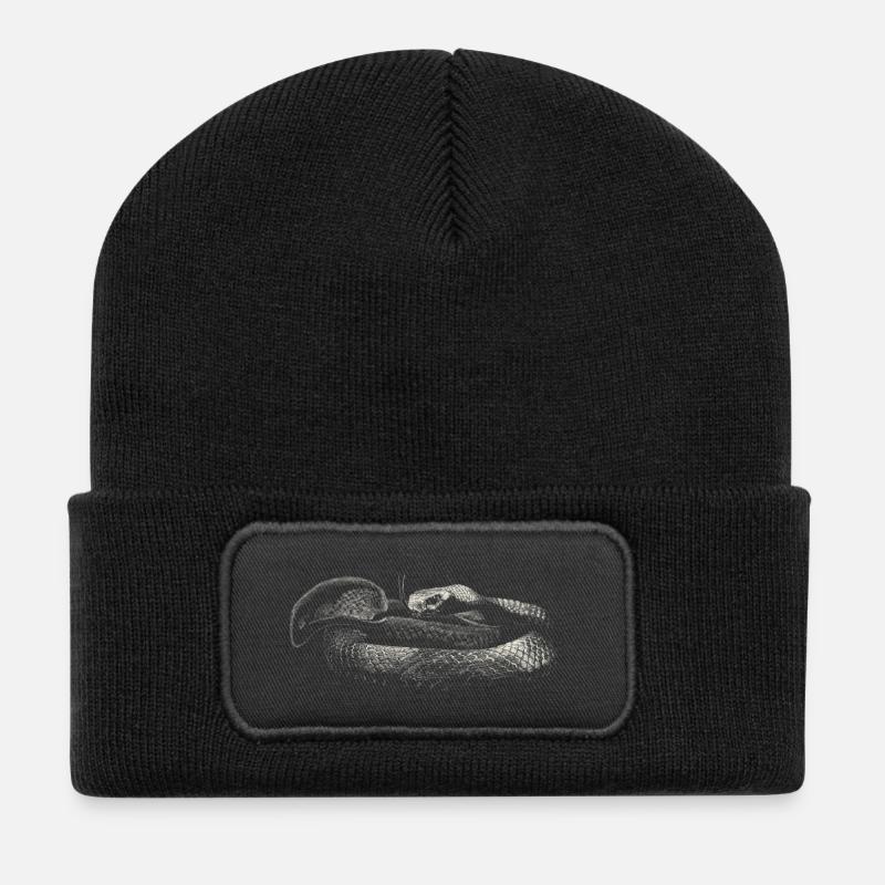 Schlange - Recycelte Patch Beanie - Schwarz
