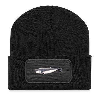 sperme pygmée cachalot pygmée baleine Kogia breviceps - Beanie recyclé à patch - noir - Devant