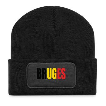BRUGES BELGIQUE - Beanie recyclé à patch - noir - Devant
