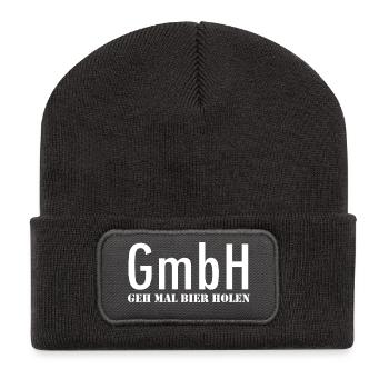 GmbH - Geh mal Bier holen - Recycelte Patch Beanie - Dunkelgrau - Vorne