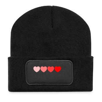 coeur; Histoire de coeur - Beanie recyclé à patch - noir - Devant