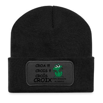 100% Grenouille de benitier - Beanie recyclé à patch - noir - Devant